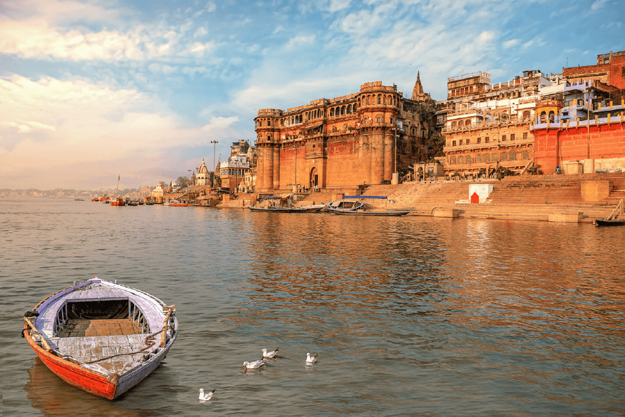 India City & Boat On Lake Print 100% Australian Made