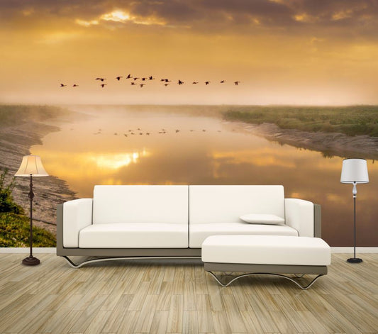 Wallpaper Murals Peel and Stick Removable Stunning Sunset Landscape High Quality