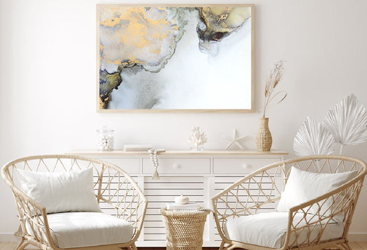 Black Grey & Gold Fluid Abstract Design Home Decor Premium Quality Poster Print Choose Your Sizes