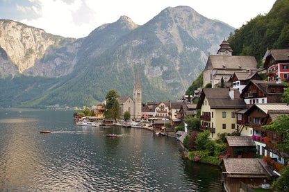 Hallstatt Lake & Mountains Photograph, Austria Print 100% Australian Made