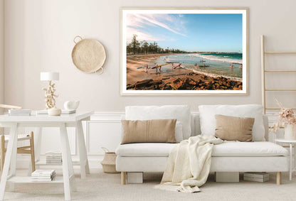 Manly Beach & Blue Sky Scenery Photograph Home Decor Premium Quality Poster Print Choose Your Sizes