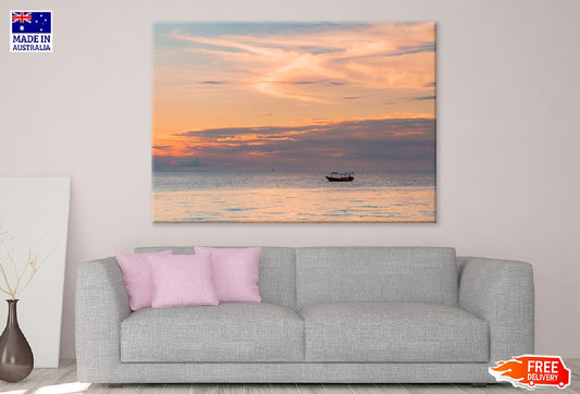 Boat on Indian Ocean Sunset View Photograph Print 100% Australian Made