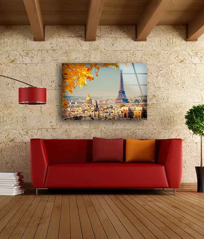 Eiffel Tower & City Photograph Acrylic Glass Print Tempered Glass Wall Art 100% Made in Australia Ready to Hang