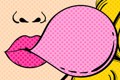 Girl & Bubble Gum Illustration Print 100% Australian Made