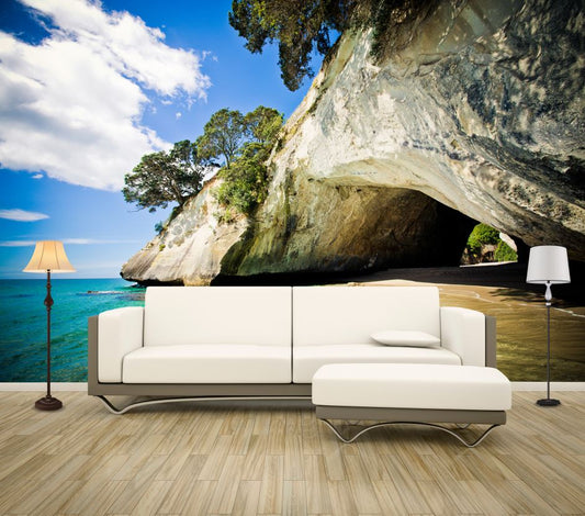 Wallpaper Murals Peel and Stick Removable Stone Cave in Beach High Quality