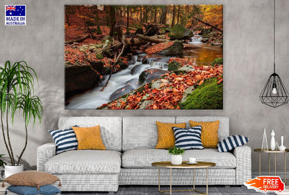 Mountain River & Autumn Leaves Photograph Print 100% Australian Made