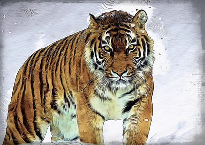 Tiger Walking Abstract Painting Home Decor Premium Quality Poster Print Choose Your Sizes