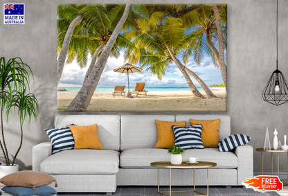 Exotic Beach with Trees Photograph Print 100% Australian Made