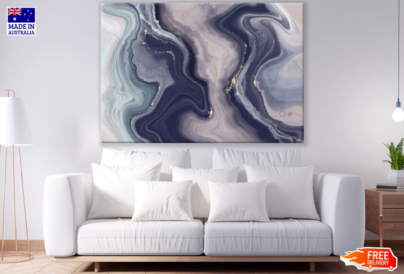 Colorful Abstract Painting Design Print 100% Australian Made