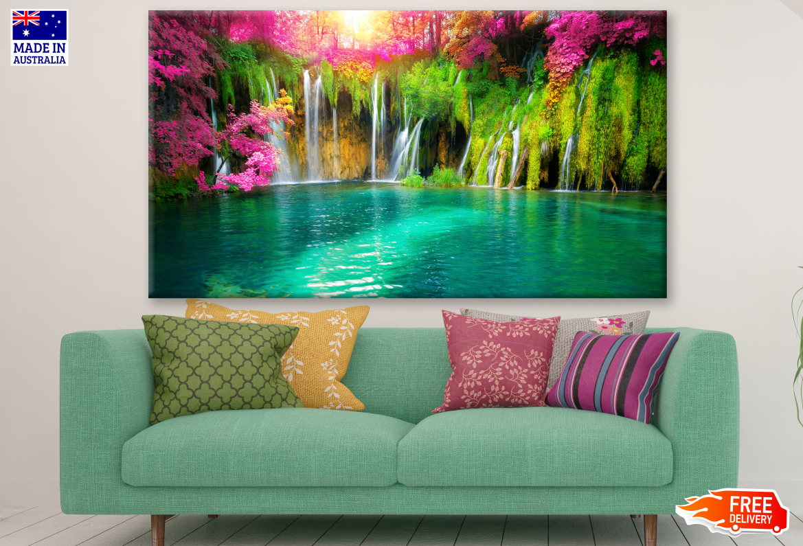 Exotic Waterfall and Lake Photograph Print 100% Australian Made