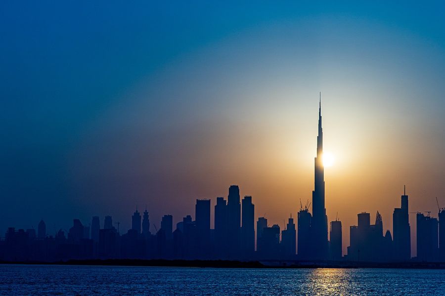 Dubai Cityscape Sunset Photograph Print 100% Australian Made