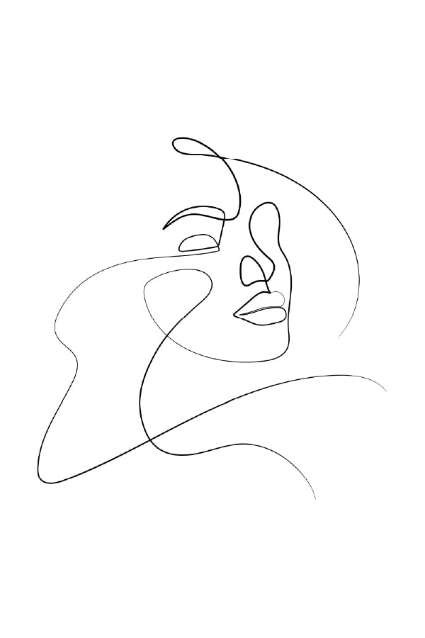 Woman Faces B&W Line Art B&W Line Art Design Print 100% Australian Made