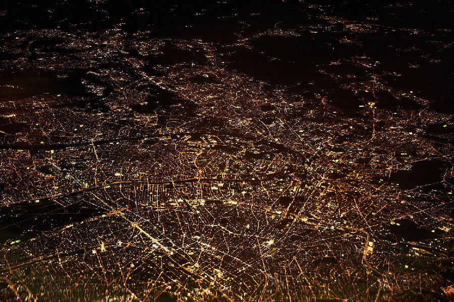 City Night Aerial View Photograph Print 100% Australian Made