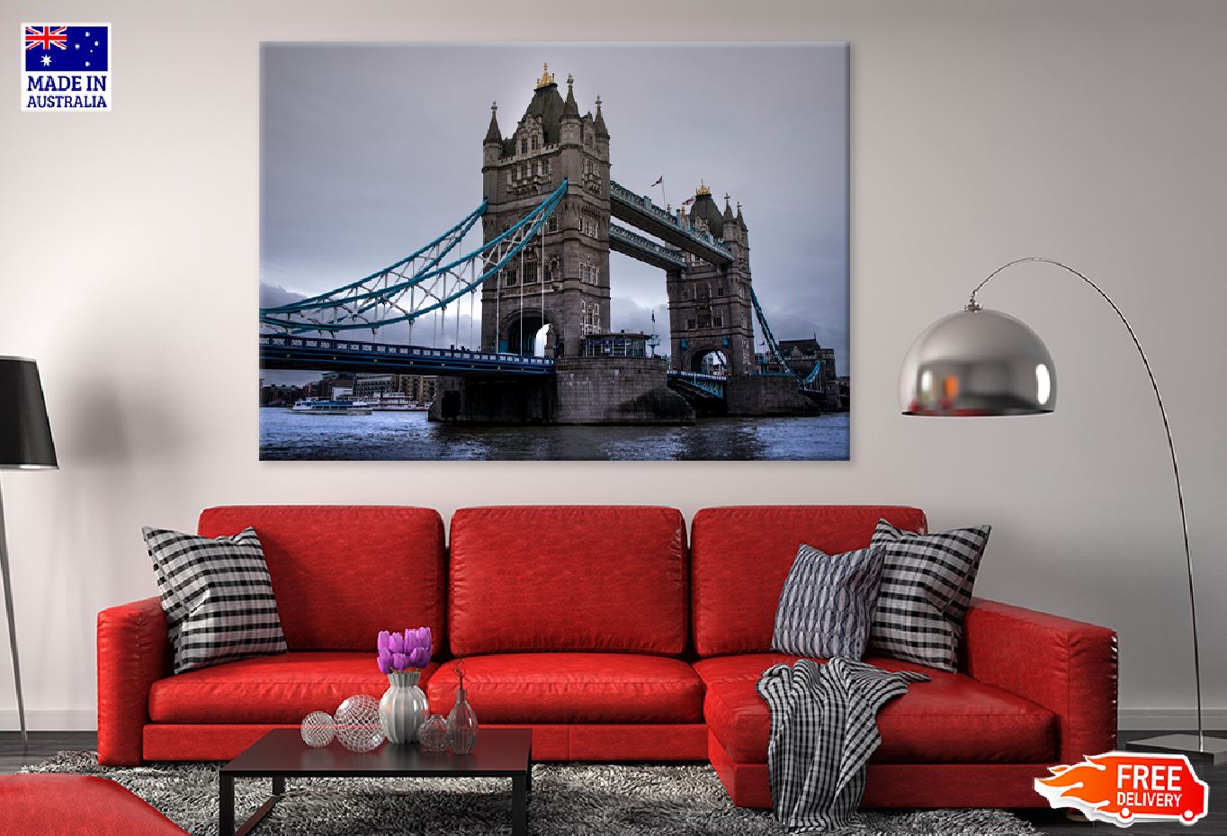 London Bridge & Cloudy Sky View Photograph Print 100% Australian Made