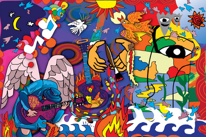 Composition Art Colorful Illustration Print 100% Australian Made