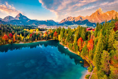 Bella Home Morning Scene of Urisee lake View Print Canvas Ready to hang