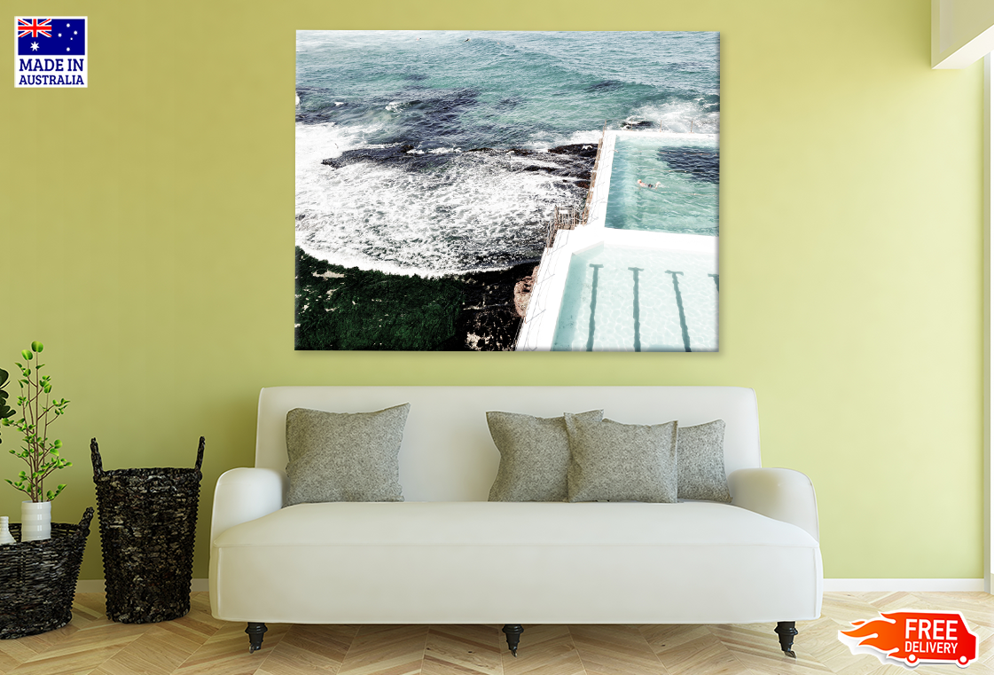 Icebergs Swimming Pool & Bondi Beach View Print 100% Australian Made