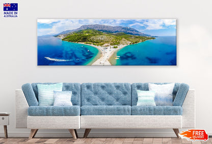Panoramic Canvas D'azur Coast Island Photograph High Quality 100% Australian Made Wall Canvas Print Ready to Hang