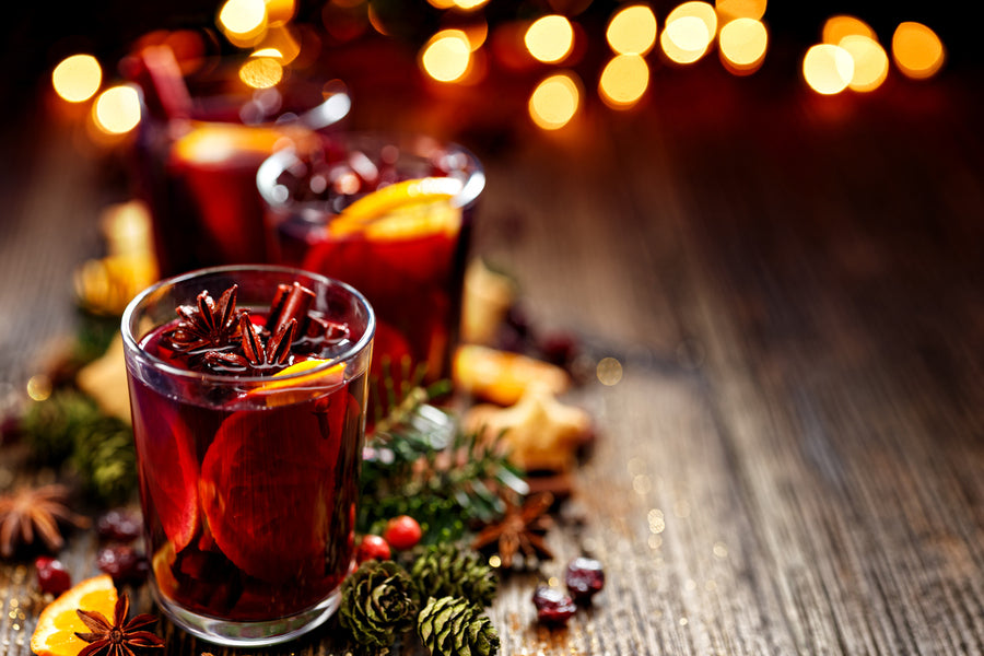 Christmas Mulled Red Wine in a Glass Closeup Photograph Print 100% Australian Made