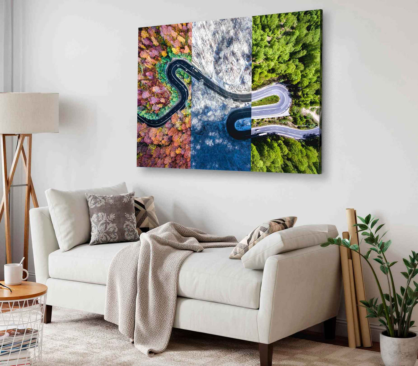Bella Home Winding Road in The Forest Autumn Print Canvas Ready to hang