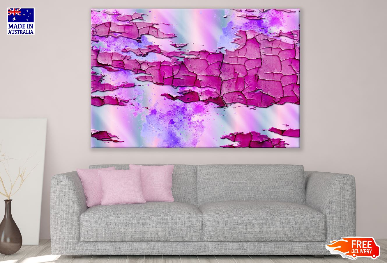Pink & Purple Abstract Design Print 100% Australian Made