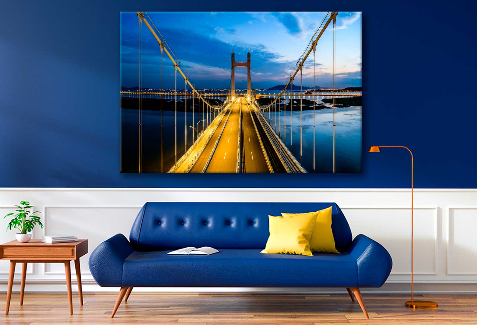 Bella Home Night Golden Gate Bridge USA Print Canvas Ready to hang