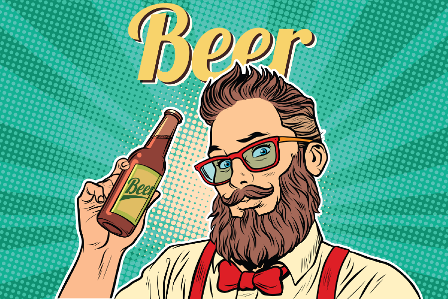 Beer Quote & Bearded Man Illustration Print 100% Australian Made