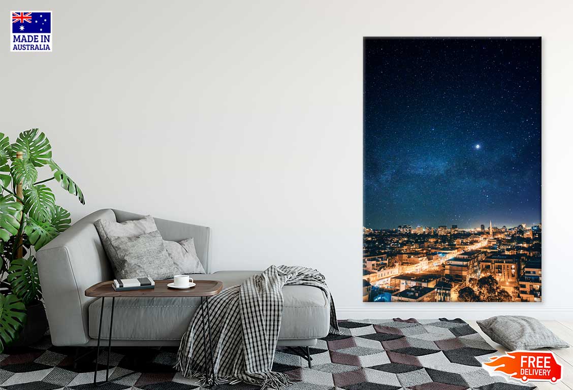 Austrian Town & Night Starry Sky View Photograph Print 100% Australian Made