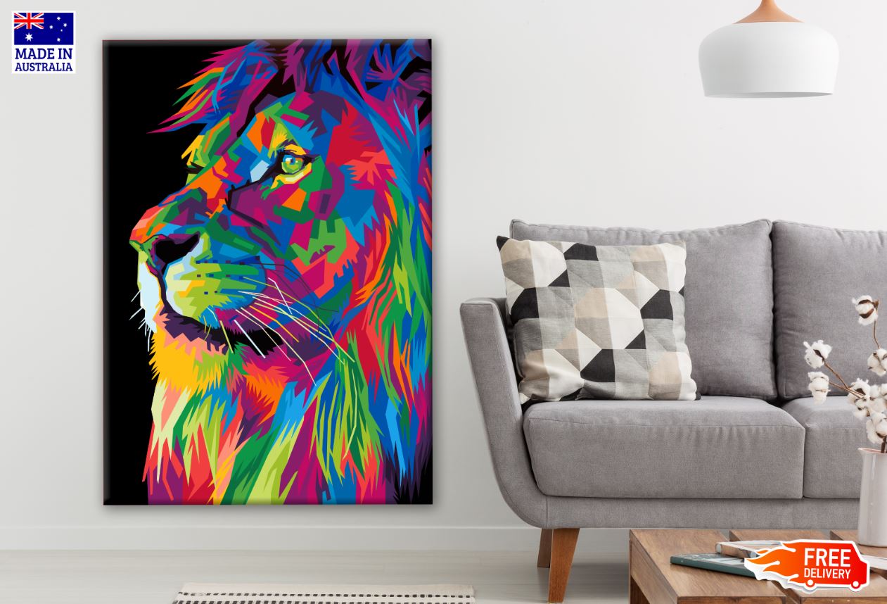 Lion Abstract Portrait Design Print 100% Australian Made