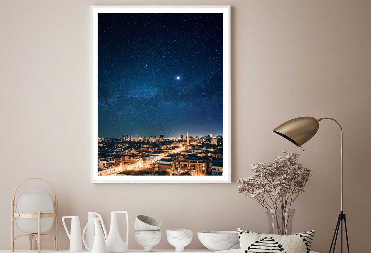 Austrian Town & Night Starry Sky Photograph Home Decor Premium Quality Poster Print Choose Your Sizes