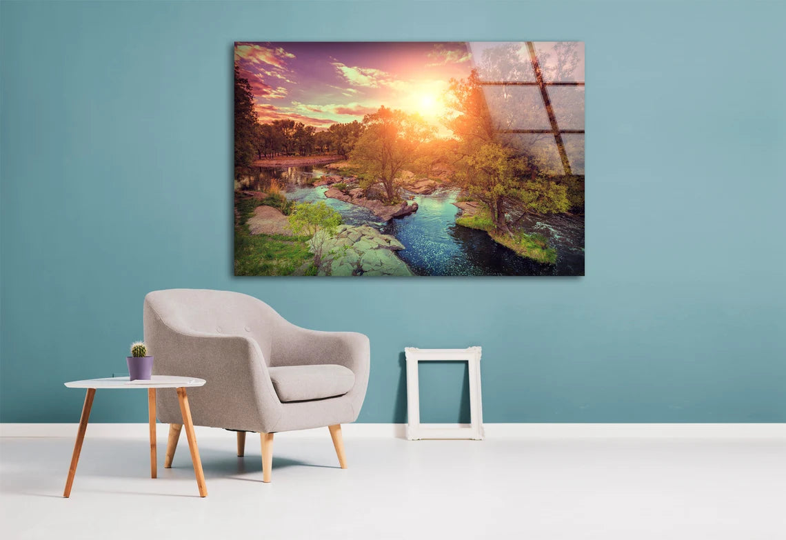 Nature Sunset Scenery Photograph Acrylic Glass Print Tempered Glass Wall Art 100% Made in Australia Ready to Hang