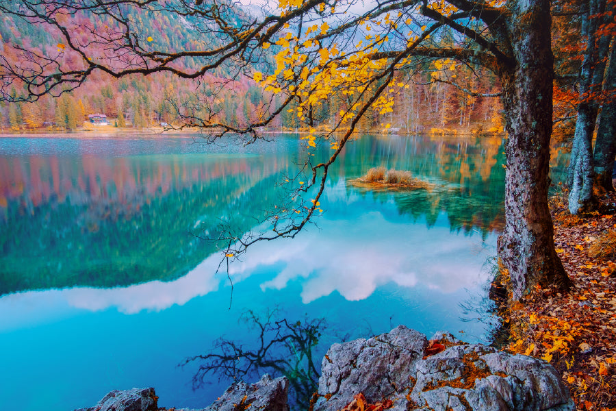 Autumn Scenery at Lake Fusine Photograph Print 100% Australian Made