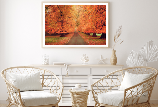 Autumn Trees & Walking Park Photograph Home Decor Premium Quality Poster Print Choose Your Sizes