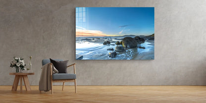 Oceanside Sunrise Sky Print Tempered Glass Wall Art 100% Made in Australia Ready to Hang