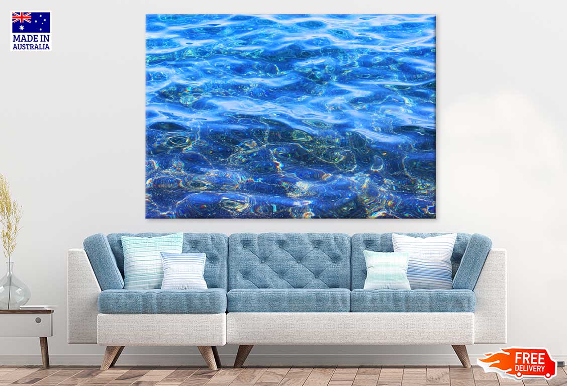 Blue Water Wave Abstract Design Print 100% Australian Made