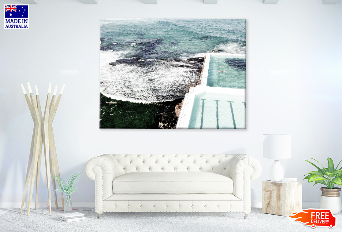 Icebergs Swimming Pool & Bondi Beach View Print 100% Australian Made