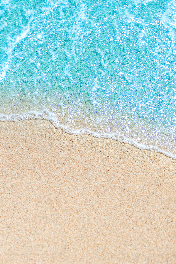 Blue Sea Waves on Sand Aerial Photograph Print 100% Australian Made