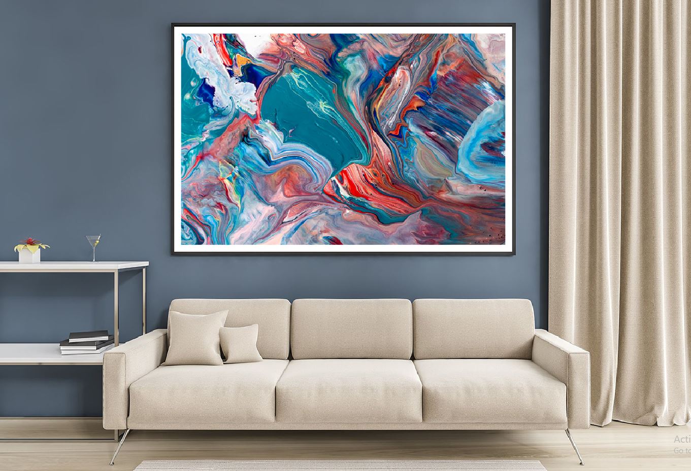 Blue Red & Green Fluid Abstract Design Home Decor Premium Quality Poster Print Choose Your Sizes