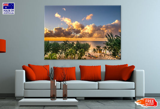 Resort Town Beach Sunset View Photograph Print 100% Australian Made