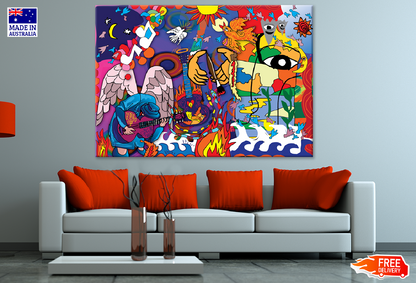 Composition Art Colorful Illustration Print 100% Australian Made