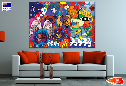 Composition Art Colorful Illustration Print 100% Australian Made