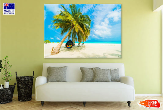 Paradise Beach in Maldives View Photograph Print 100% Australian Made