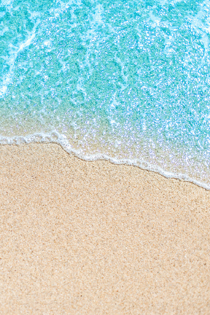 Blue Sea Waves on Sand Aerial View Photograph Home Decor Premium Quality Poster Print Choose Your Sizes