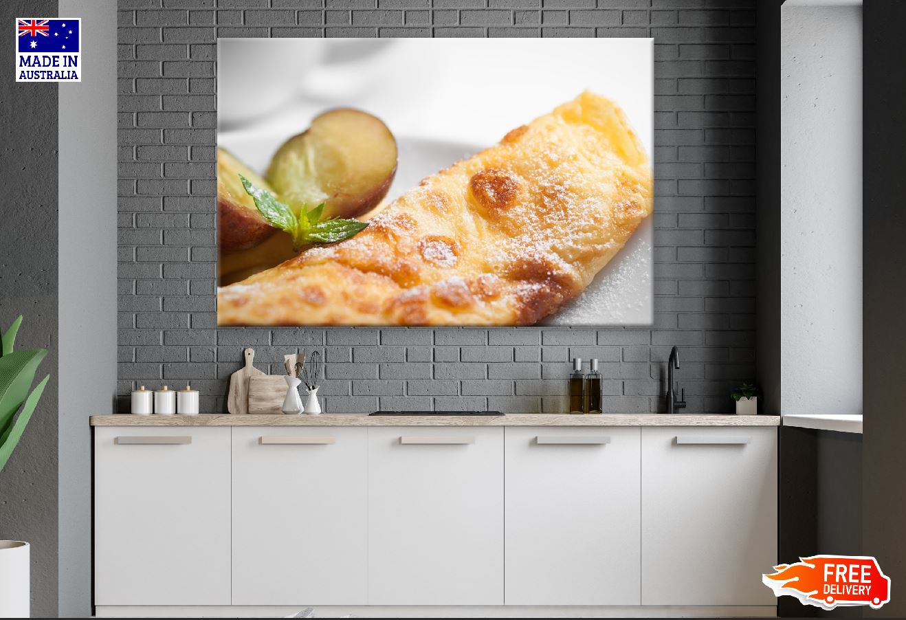 Cheesy Garlic Bread Closeup Photograph Print 100% Australian Made