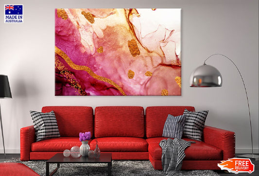 Red & Gold Splash Valley Abstract Design Print 100% Australian Made