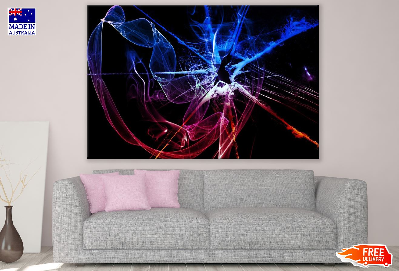 Pink Orange & Blue Digital Abstract Design Print 100% Australian Made