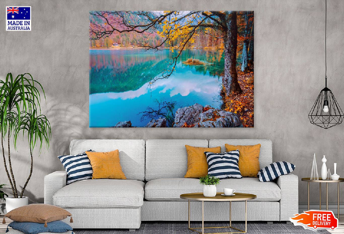 Autumn Scenery at Lake Fusine Photograph Print 100% Australian Made