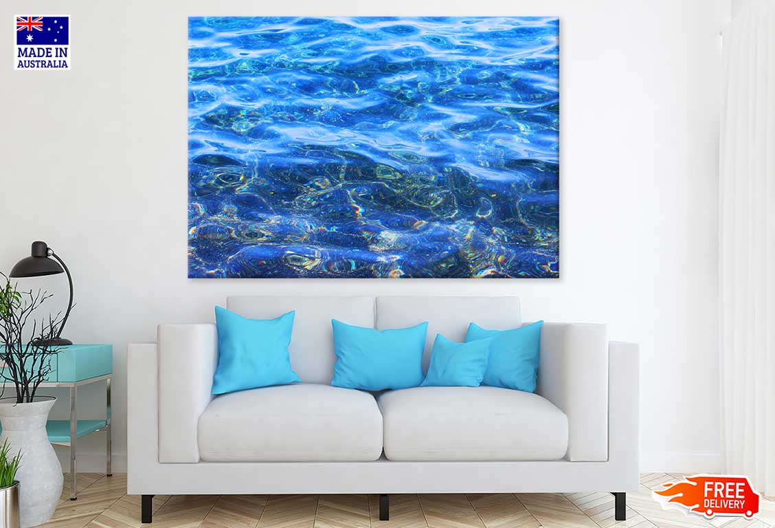 Blue Water Wave Abstract Design Print 100% Australian Made