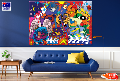 Composition Art Colorful Illustration Print 100% Australian Made