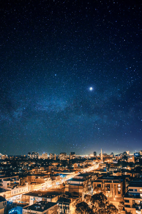 Austrian Town & Night Starry Sky View Photograph Print 100% Australian Made